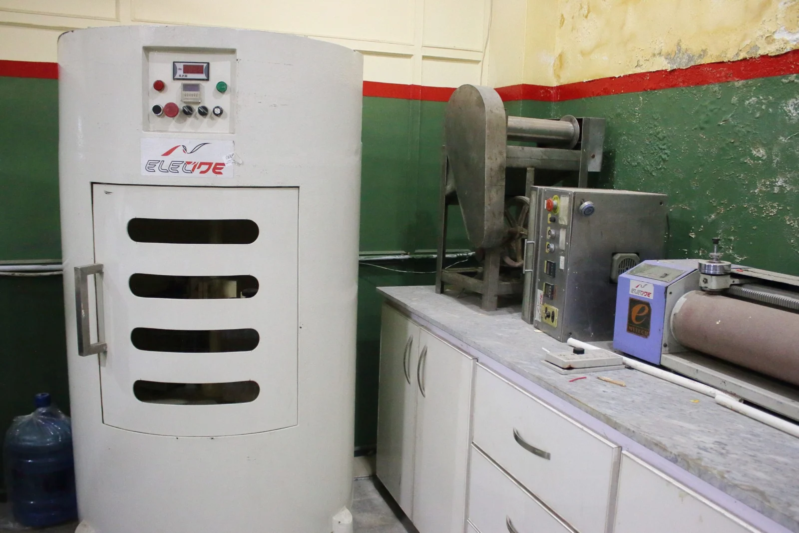 Footwear production equipment in the factory