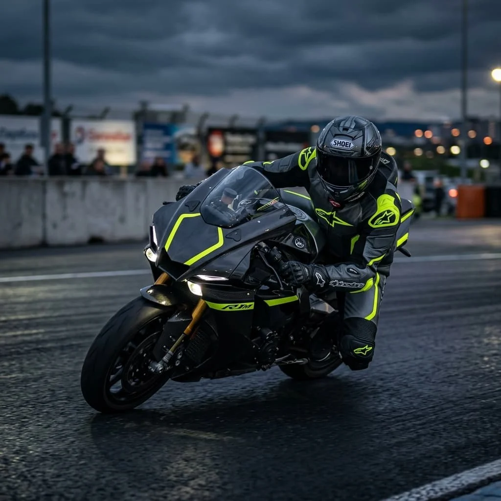 Motorcyclist wearing protective gear — ELEONE motorcycle gear manufacturer in Pakistan